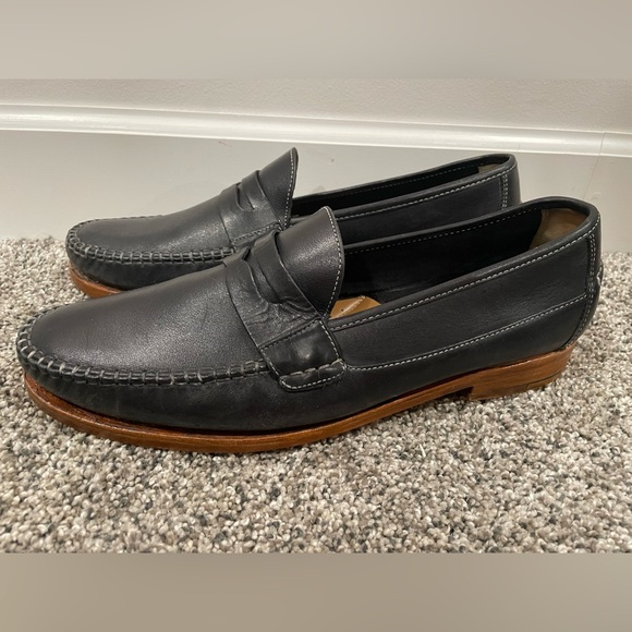 Johnston & Murphy black leather penny loafers, men's size 11.5 - Picture 6 of 13